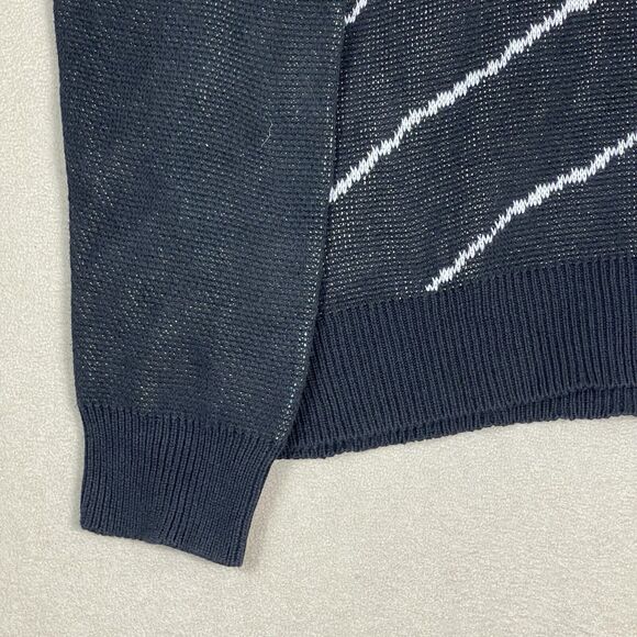Duvin Sweater Mens L Black Beach Club Knit Pullover Two Sided‎ Graphic Design - Picture 8 of 14